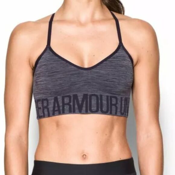 Under Armour Seamless Sports Bra Womens XS Gray‎ Quick Dry Yoga Athletic Workout - Picture 1 of 10